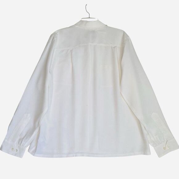 Madewell Alexa Chung White Shirt L Button-Up Pockets Sexy Glam Minimalist Preppy - Picture 5 of 9